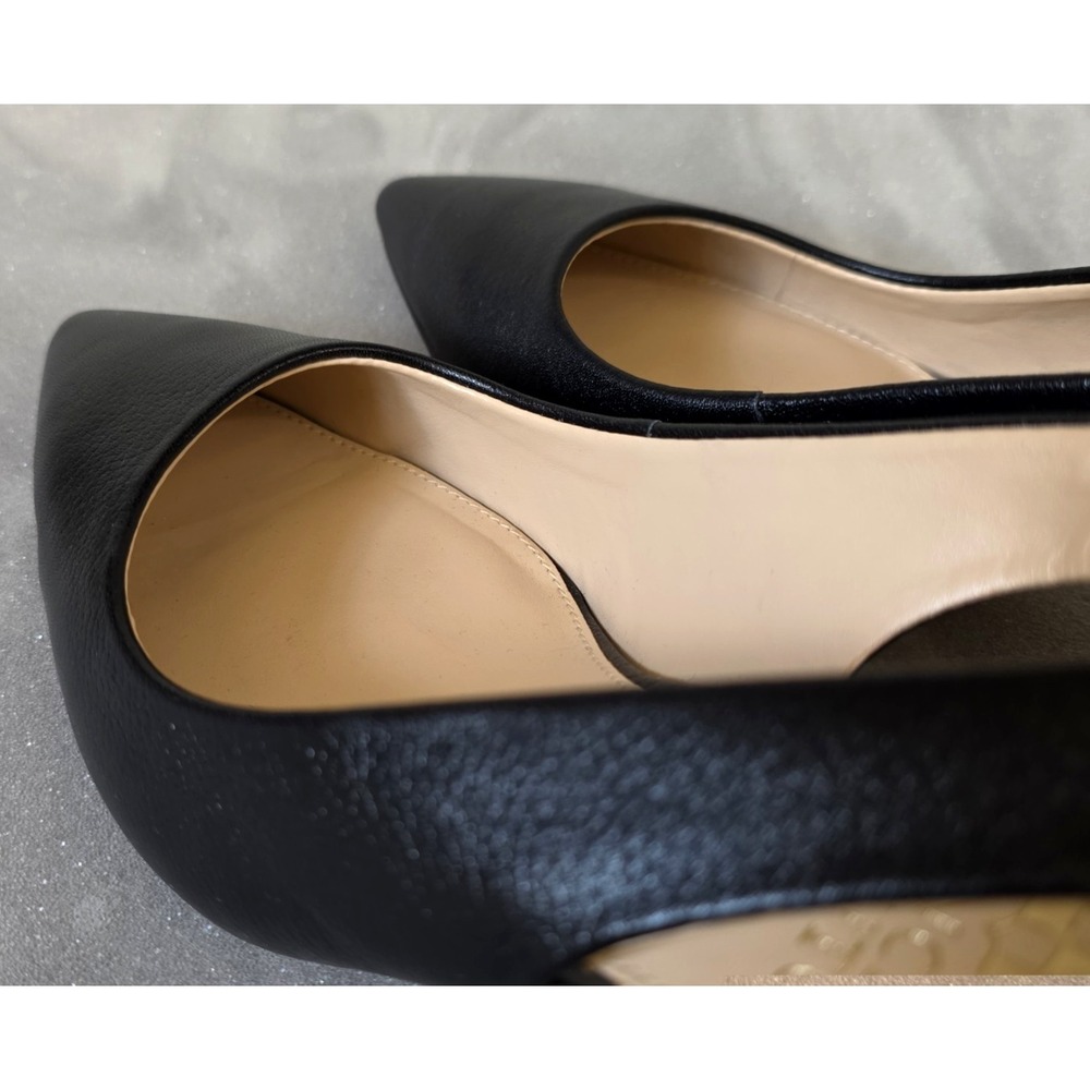 Vince Camuto Hamden Slingback Pumps Black Leather Block Heel Pointed Toe Sz 7.5 - Picture 12 of 16